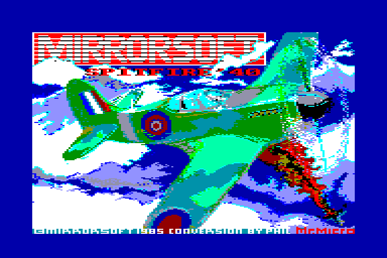 screenshot du jeu Amstrad CPC Spitfire 40