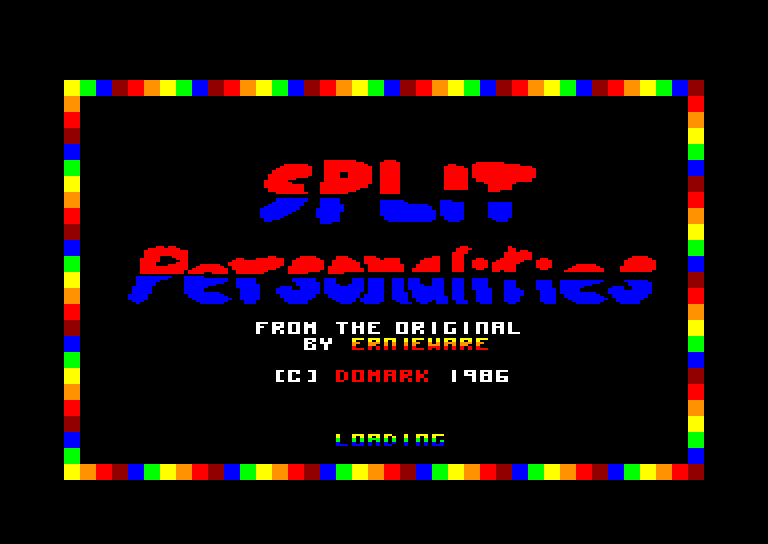 screenshot of the Amstrad CPC game Split personalities