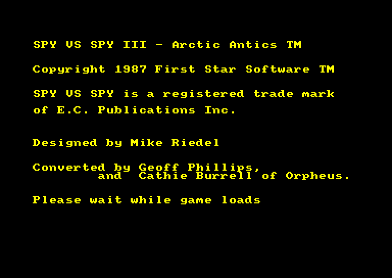 screenshot du jeu Amstrad CPC Spy Vs Spy III - Arctic Antics