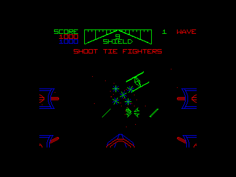 screenshot of the Amstrad CPC game Star Wars Trilogy