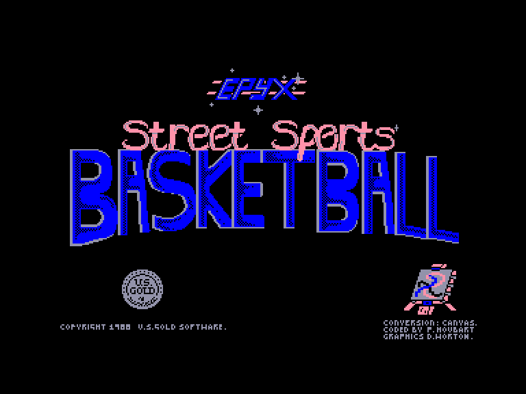 screenshot of the Amstrad CPC game Street sports basketball