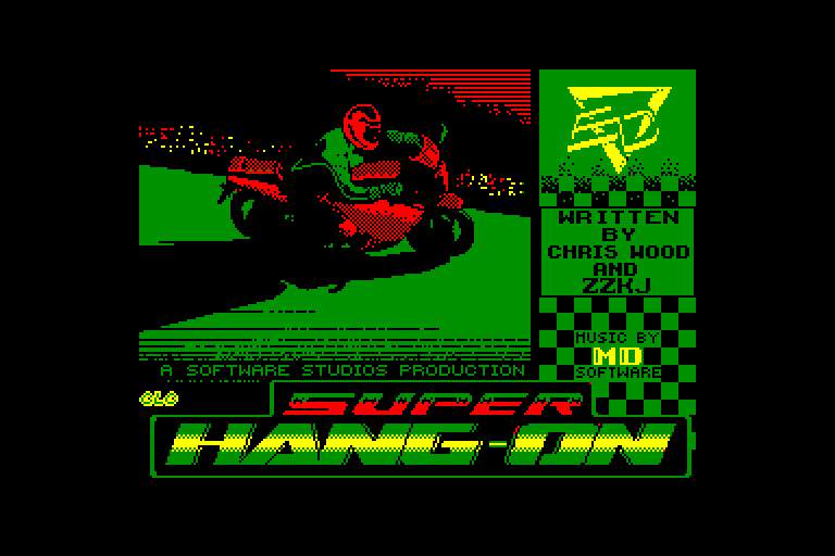 screenshot of the Amstrad CPC game Super Hang-On