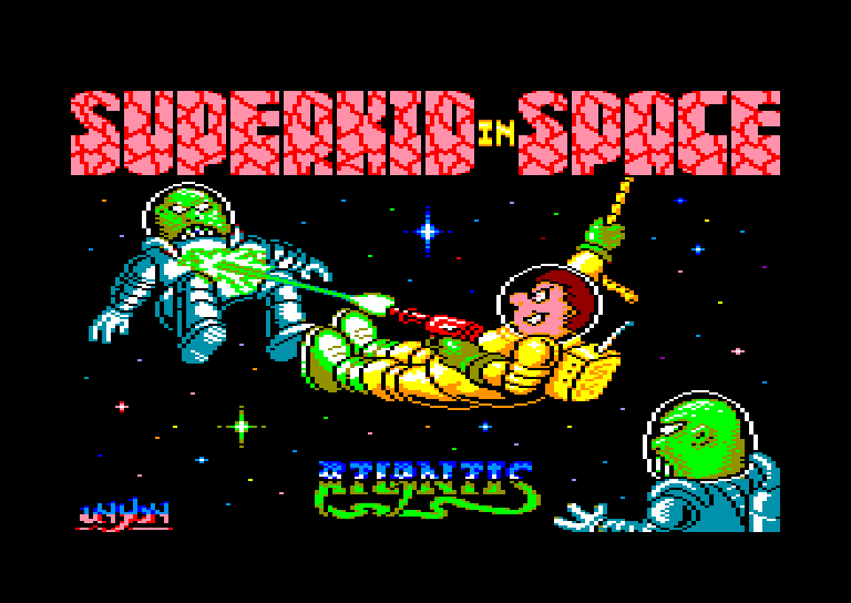 screenshot of the Amstrad CPC game Superkid in space