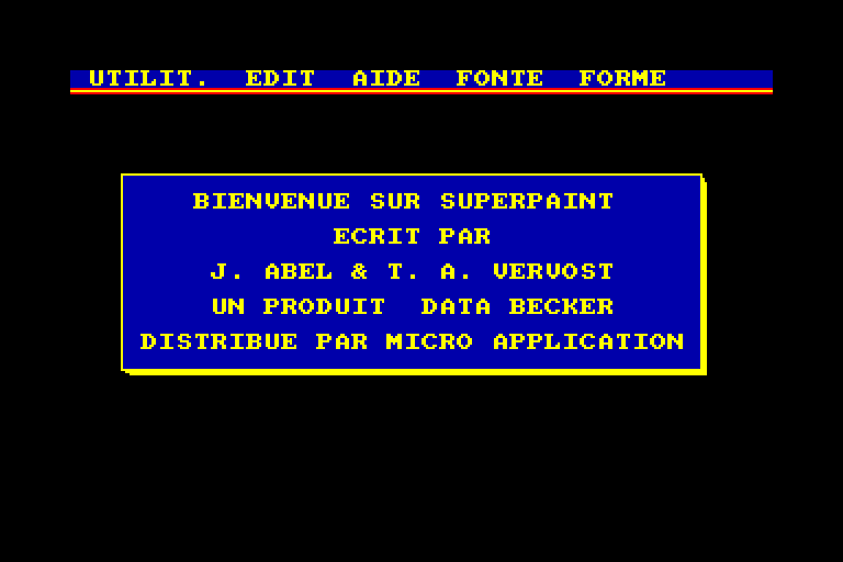 screenshot of the Amstrad CPC game Superpaint