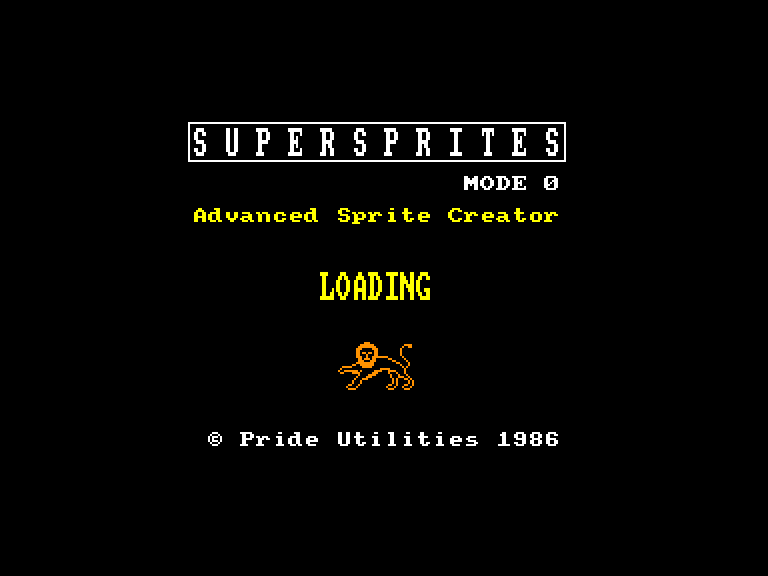 screenshot of the Amstrad CPC game Super Sprites