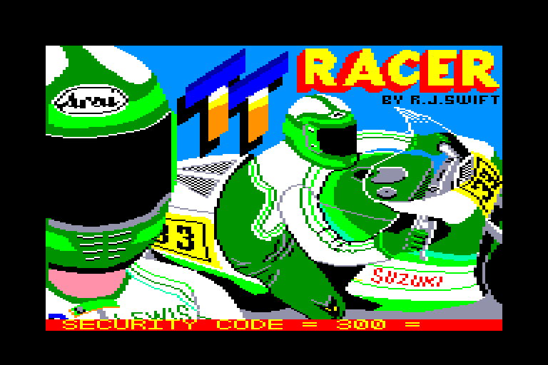 screenshot of the Amstrad CPC game TT Racer
