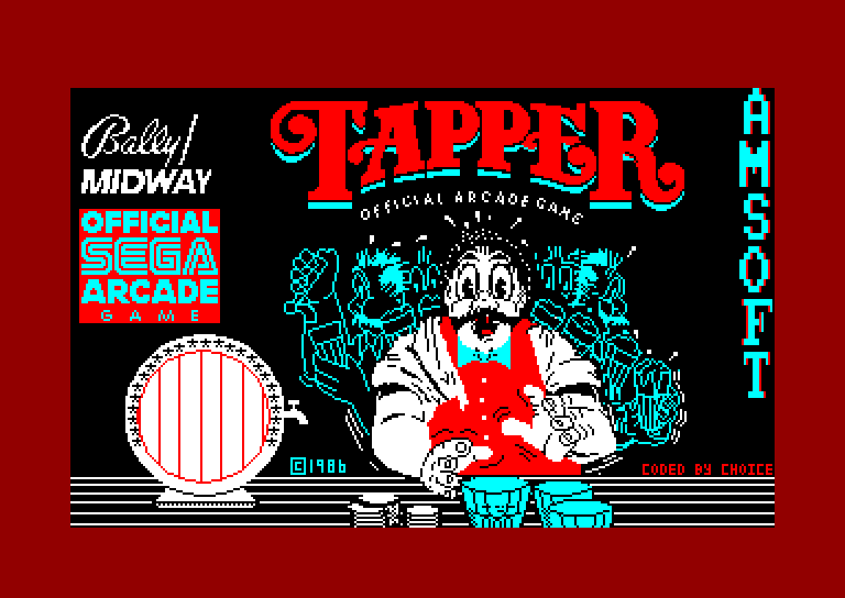 screenshot of the Amstrad CPC game Tapper