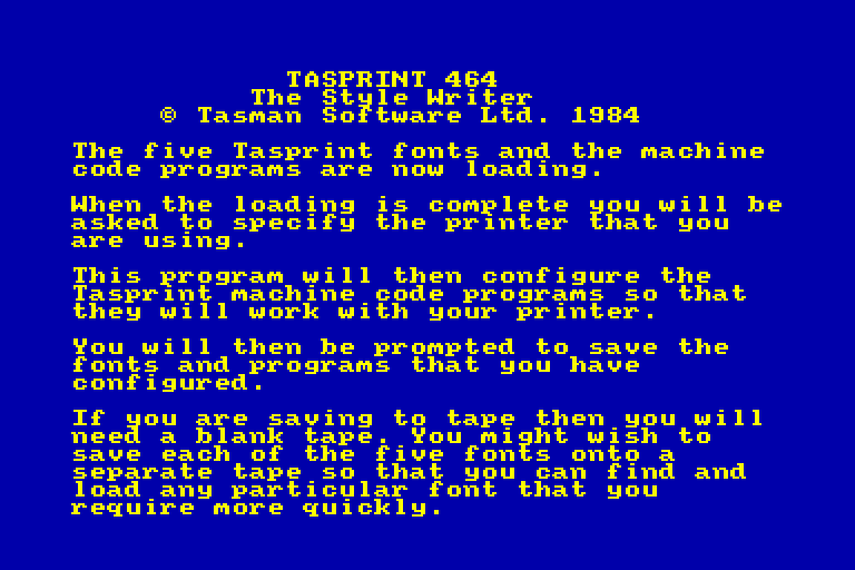 screenshot du jeu Amstrad CPC Tasprint 464