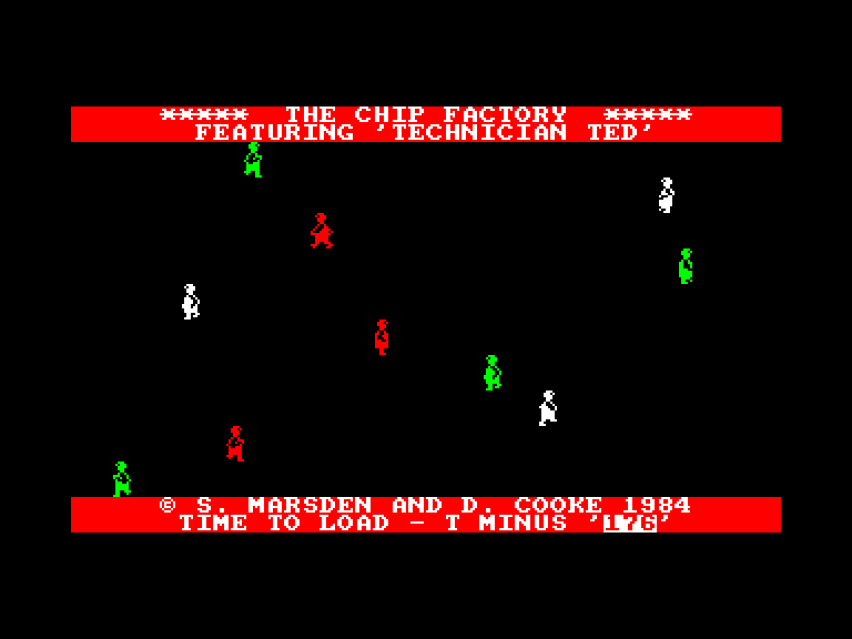 screenshot of the Amstrad CPC game Technician ted / chip factory