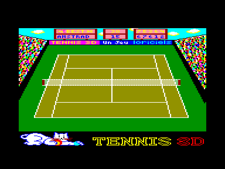 screenshot of the Amstrad CPC game Pro tennis