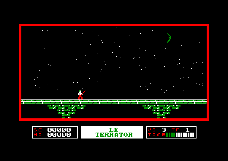 screenshot of the Amstrad CPC game Terrator (le)