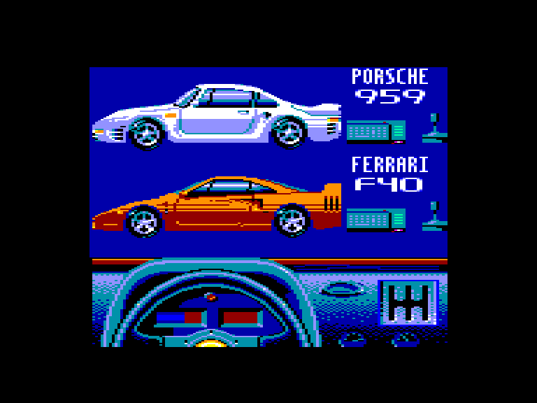 screenshot du jeu Amstrad CPC Test Drive II - The Duel