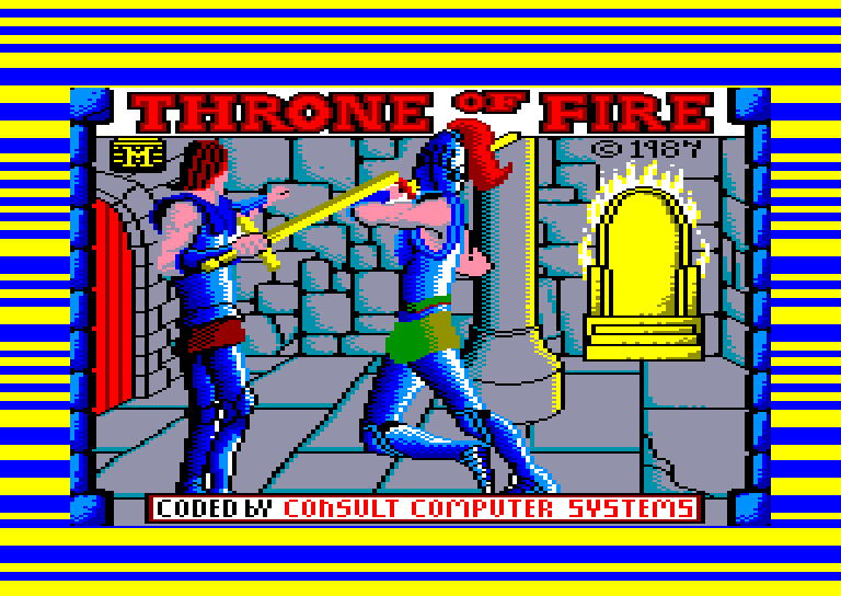 screenshot of the Amstrad CPC game Throne of fire