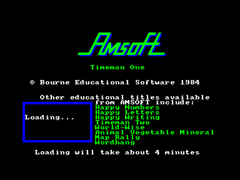 screenshot of the Amstrad CPC game Timeman one
