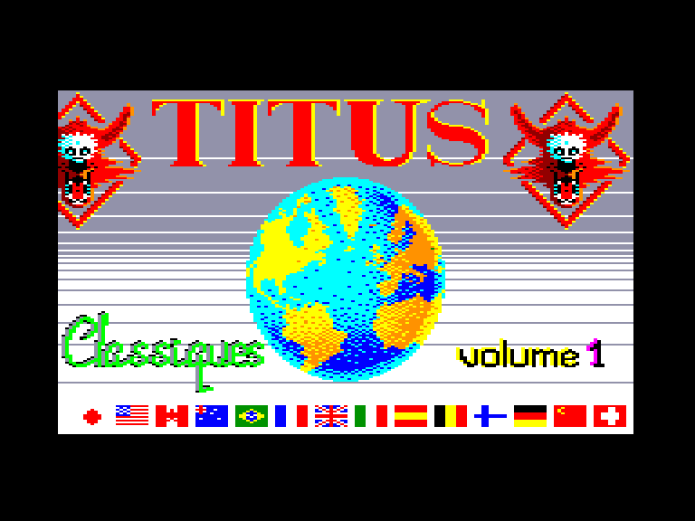 screenshot of the Amstrad CPC game Titus Classiques Vol. 1