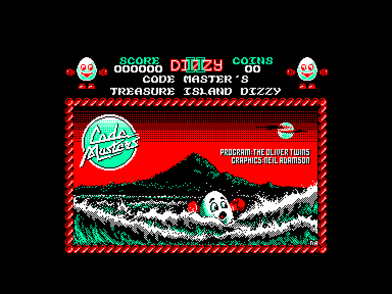 screenshot of the Amstrad CPC game Dizzy II - Treasure Island Dizzy