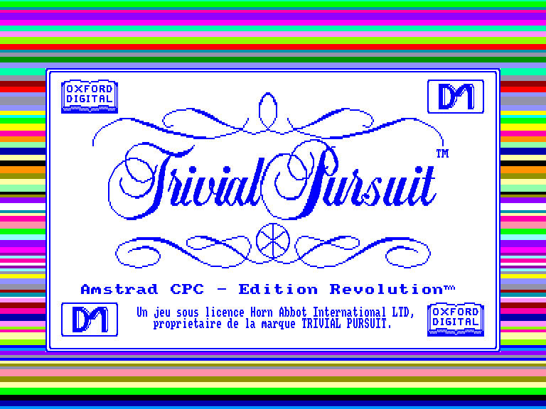screenshot of the Amstrad CPC game Trivial Pursuit  - Edition Revolution
