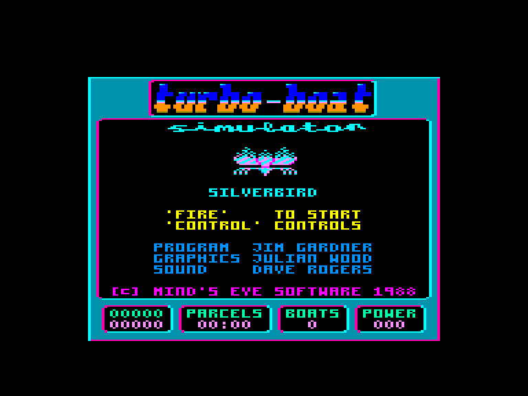 screenshot du jeu Amstrad CPC Turbo boat simulator