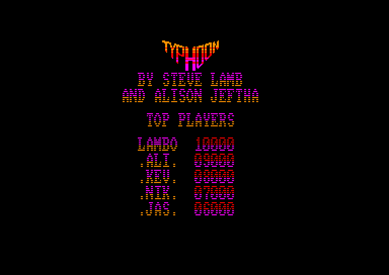 screenshot of the Amstrad CPC game Typhoon