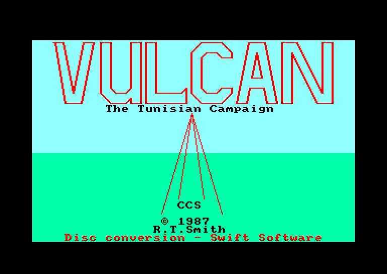 screenshot du jeu Amstrad CPC Vulcan - the Tunisian Campaign