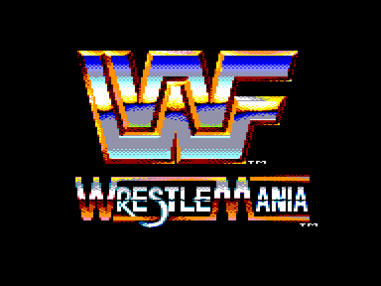 screenshot of the Amstrad CPC game WWF Wrestlemania