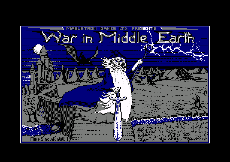 screenshot of the Amstrad CPC game War in Middle Earth
