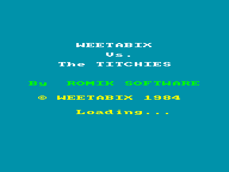 screenshot of the Amstrad CPC game Weetabix vs the Titchies