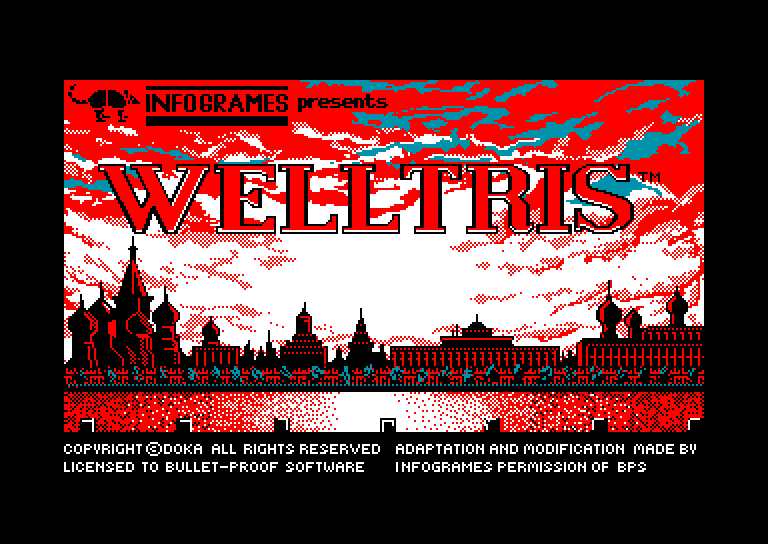 screenshot of the Amstrad CPC game Welltris