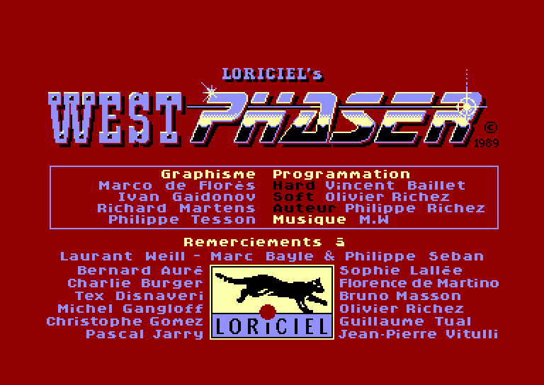 screenshot of the Amstrad CPC game West Phaser