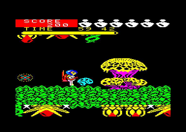 screenshot of the Amstrad CPC game Working backwards