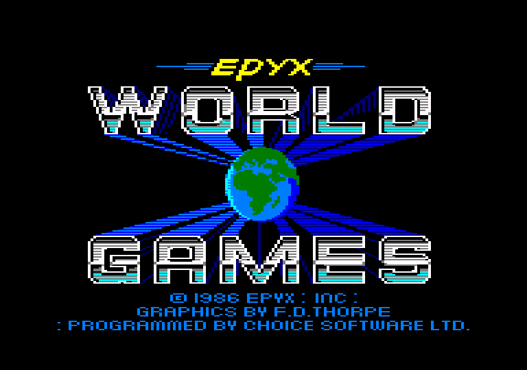 screenshot of the Amstrad CPC game World Games