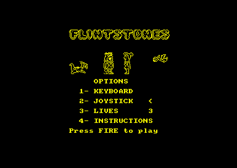 screenshot of the Amstrad CPC game Yabba Dabba Doo !