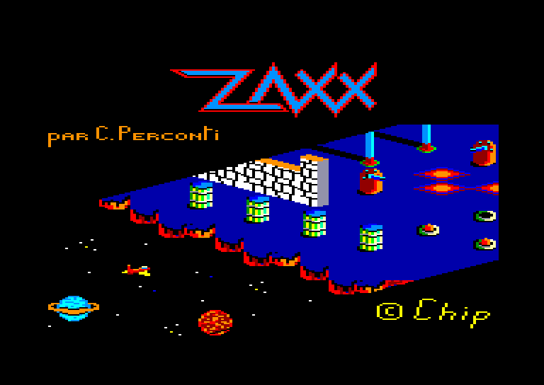 screenshot of the Amstrad CPC game Zaxx