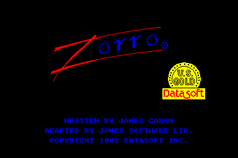 screenshot of the Amstrad CPC game Zorro