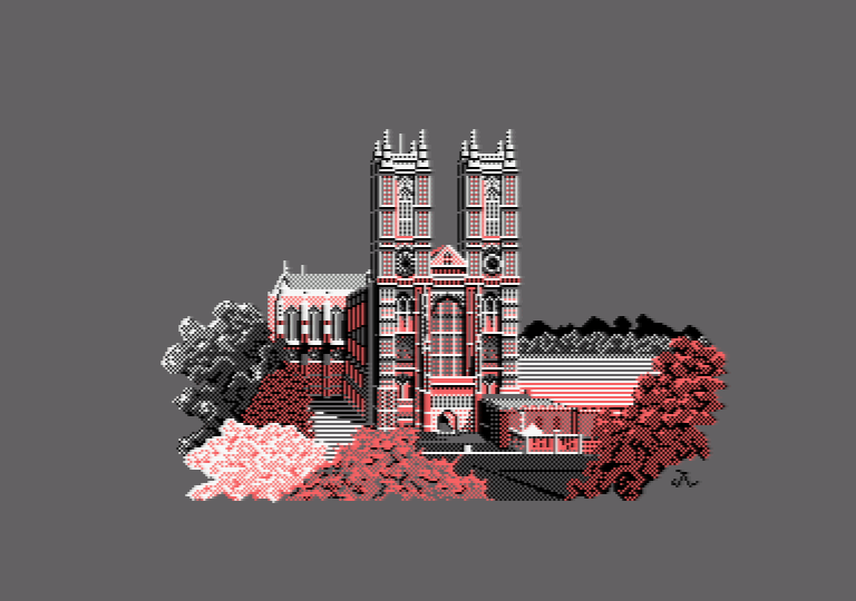 Abbaye par Jill Lawson, image en mode 1 picture sur Amstrad CPC