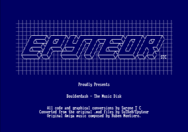 écran du disque musical Boulder Dash pour Amstrad CPC