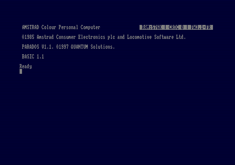 Ecran de chargement d'un Amstrad CPC avec le firmware v3.12